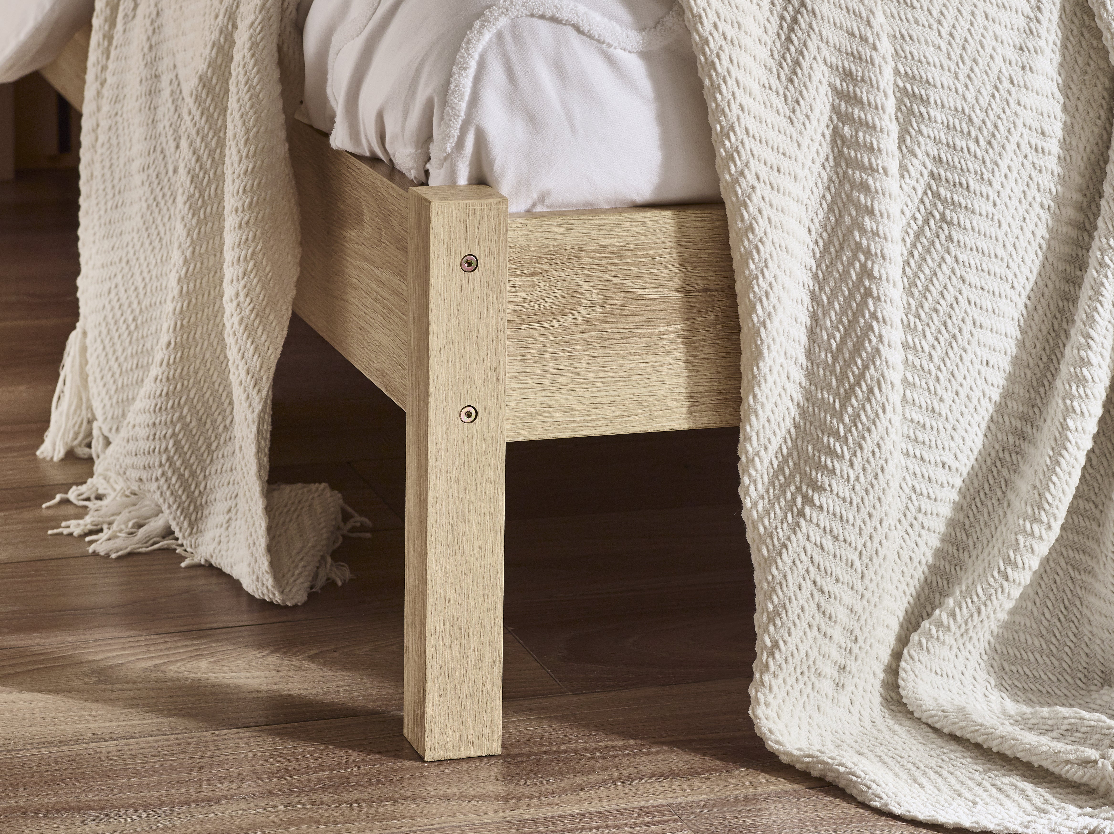 Clermont Oak Wood & Rattan Rattan King Bed